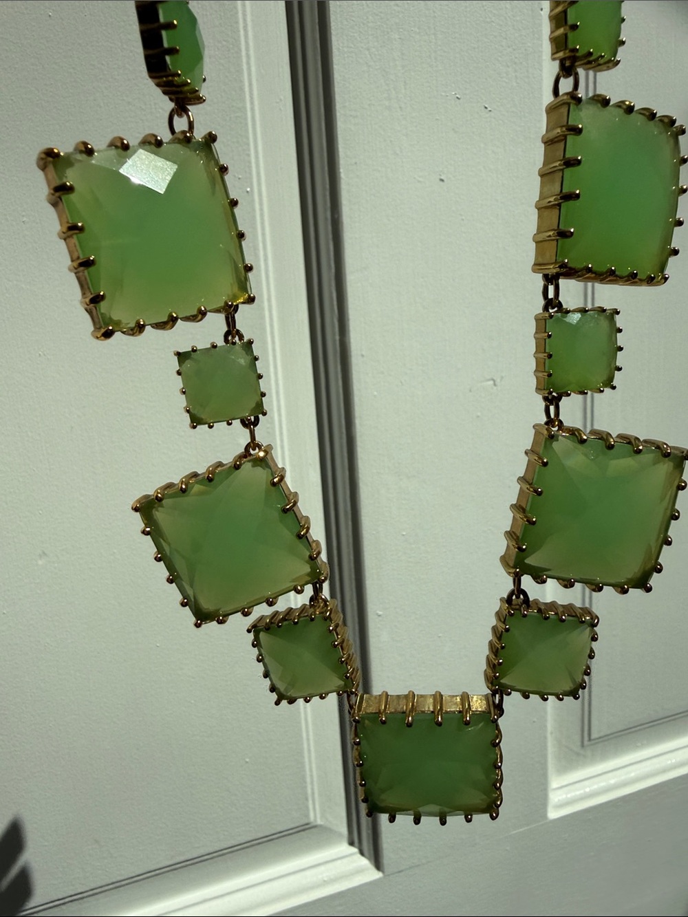 kate spade Gold-Tone Necklace with Lime Green Square Stones - Picture 3 of 3